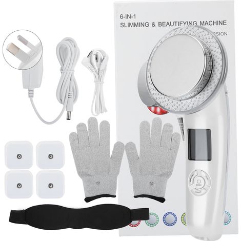 6-in-1 LED-Massagegerät zur Figurformung und -straffung, EMS, Hautaufhellung und -verjüngung, Infrarotheizung, 100–240 V, Weiß, australischer Stecker – AquaForge
