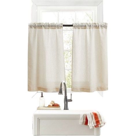 Tendance Cuisine : Rideaux Court Lin Beige pour Cuisine63.563cm（2525in） (1/3)