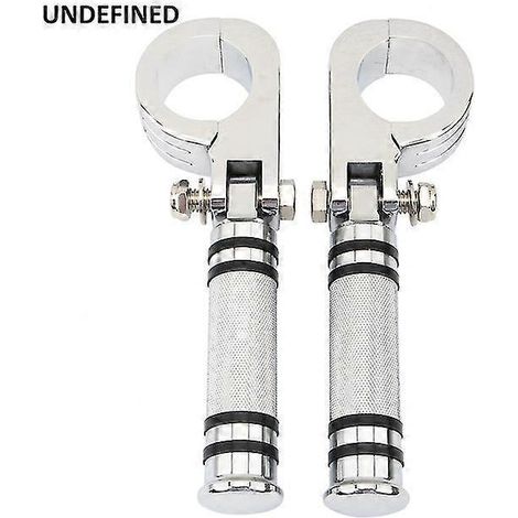 Verchromte Motorrad-Fußrasten 32 mm, Highway-Motorschutzbügel-Befestigungsklammern, Fußrasten, Fußstützen, universell für Harley und Yamaha --I (1/5)