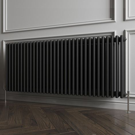 Biubiubath Traditional Cast Iron Style Radiator Horizontal 3 Column Black 600x1460mm