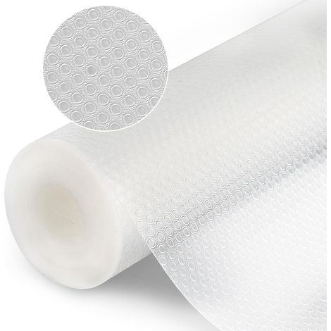 Tapis de tiroir pour étagères, armoires, tiroirs, réfrigérateurs, Maison et Bureau, 44x600cm, découpable, Blanc Transparent (1/5)