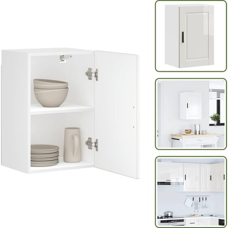 Ripostiglio - vidaXL Pensile da Cucina Porto Bianco Lucido in Legno Multistrato - Organizzazione cucina