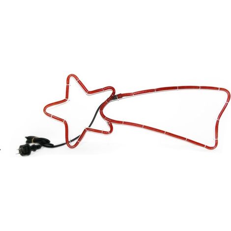 Stella Cometa Luminosa Rossa illumnazione di natale 72 luci fisse cm 27x66 per Interno ed Esterno Decorazione Natalizia