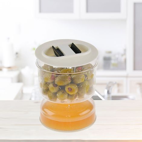 Trockenes/feuchtes Sauerkrautglas, Behälter für Oliven und fermentiertes Gemüse, sanduhrförmiges Trennglas (Box), Farbe wie abgebildet, Einheitsgröße (1/5)