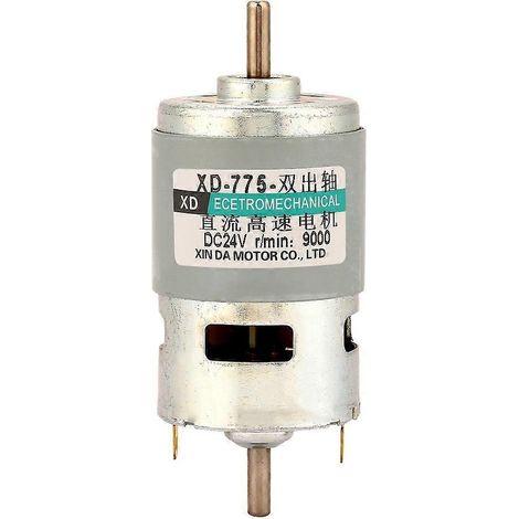 Moteur 775 50W Moteur CC à double arbre haute puissance et couple élevé (24V 9000 tr/min sans support)