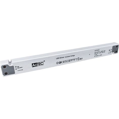 Alimentatore Ultra Slim Sottile 75W 12V Trasformatore CV Per Striscia Led Profilato Alluminio