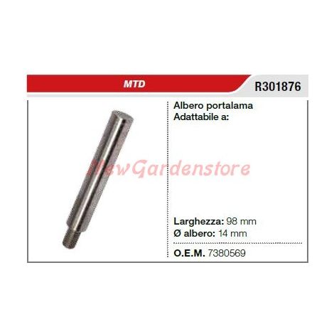 MTD cortacésped cortacésped eje de la cuchilla R301876 738-0569