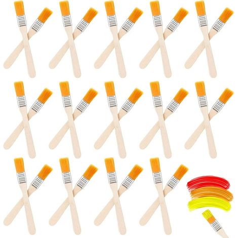 Lot de 40 pinceaux nylon pour peinture acrylique, manche en bois, kit de brosses artistiques pour dessin et travaux manuels (1/5)