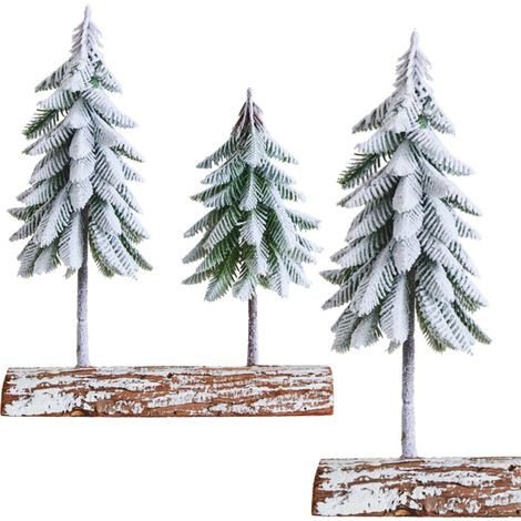 Composizione decorativa per albero di Natale su un tronco ricoperto di neve, 34 x 28 cm. (1/5)