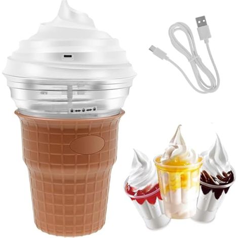 Sorbetière Mini 450ml, Sorbetière réfrigérée Machine à Glace et Prépare Glaces Sorbets et Yaourts Glacés Machine à Glace Compacte avec Cuve à Congélation, peu encombrante (1/5)