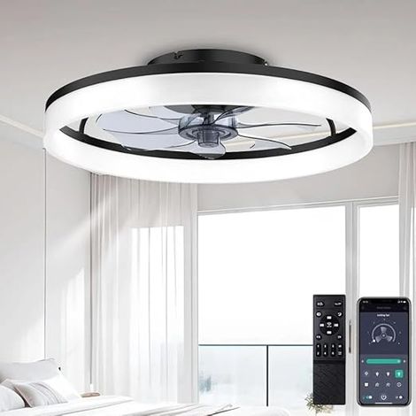 Ventilateur de Plafond Silencieux 48W 40CM Moderne Dimmable Plafonnier Ventilateur Invisible et Télécommande Ventilateur Plafond avec lumiere Plafonnier Pour Salon, Salle à Manger,Chambre (1/5)
