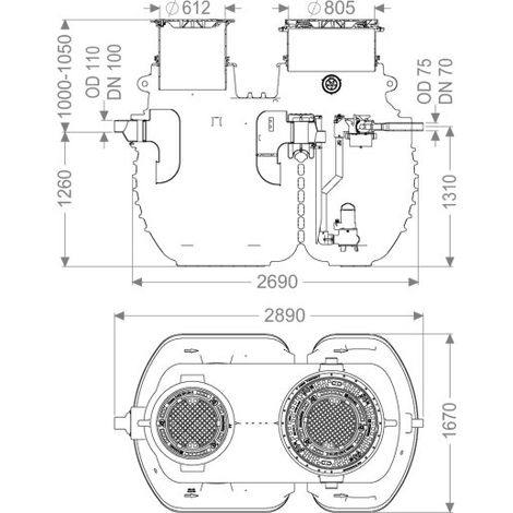 KESSEL 96004-G-120D Séparateur de graisses EasyClean pour sol