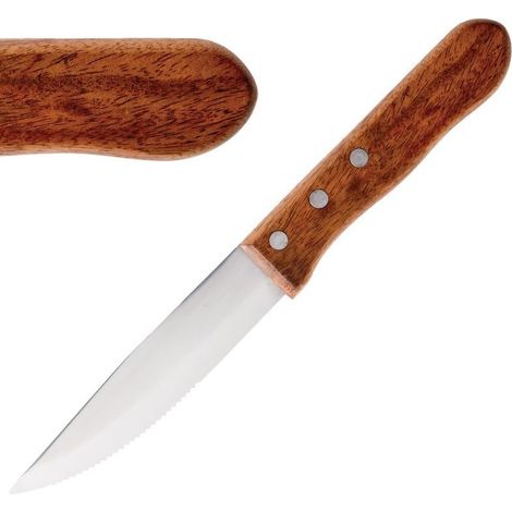 Couteaux à steak manche bois - Lot de 12 pièces -  Jumbo (1/2)
