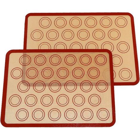 Lot de 2 tapis de cuisson en silicone, antiadhésifs, réutilisables et résistants à la chaleur (40 x 29,5 cm) (1/5)