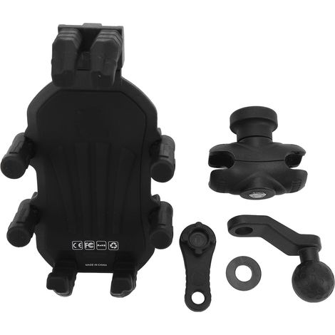 GARRYFIZH Support de téléphone pour moto avec verrouillage de sécurité, absorption des chocs, rotation à 360 degrés, support de rétroviseur réglable, adapté aux scooters et VTT