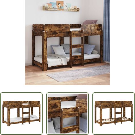 Holz Etagenbett - Etagenbett für Kinder Geräucherte Eiche 75 x 190 cm (1/5)