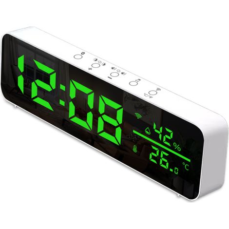 Horloge numérique Wi-Fi capteur température humidité, affichage LED, application réveil, surveillance temps réel (thermomètre intérieur) (1/5)