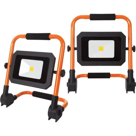 LED Baustrahler 2er SET klappbar 1,5m Kabel (B 36, H 32, T 8 cm) IP65, 30 Watt (1/5)