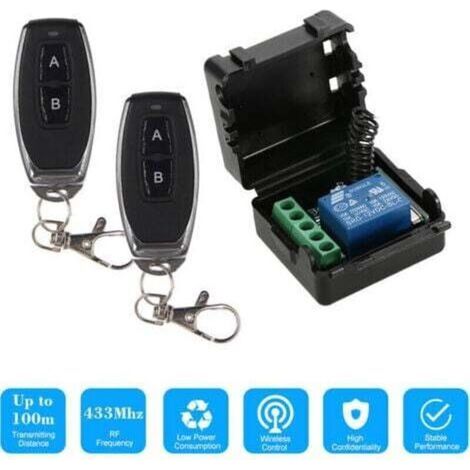 Commutateur à Distance Sans Fil 433MHz 12V 1CH - Avec Télécommandes de Transmetteur RF - Lot de 1 Pièces (1/5)