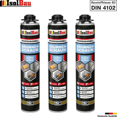 Brunnenschaum 3 x 750ml Bauschaum Pistolenschaum Montageschaum IsolBau (1/5)