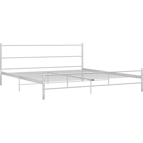 Maison Exclusive - Bettgestell Weiß Metall 180×200 cm