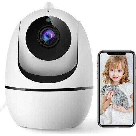 WLAN-Überwachungskamera, 1080p-Innenkamera, drahtlose Videoüberwachung, Bewegungserkennung, Zwei-Wege-Audio, Nachtsicht, 8-facher Zoom, kompatibel mit Alexa/Baby/Haustier – 360°-Schwenk-/Neigefunktion (1/5)