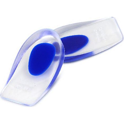 Coussinet de talon transparent en gel absorbant les chocs et souple, coussinet de talon en forme de U, demi-taille, bleu, taille L. (1/5)