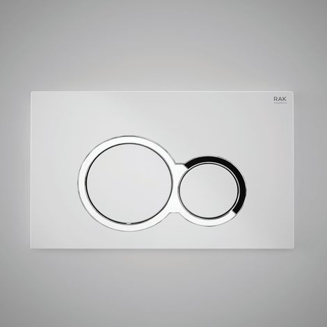 RAK Matt Chrome Flush Plate with Polished Chrome Round Push Plates - FSRAKPPL001 (1/2)