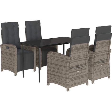 Maison Exclusive - Set comedor de jardín 5 piezas con cojines rat (1/5)