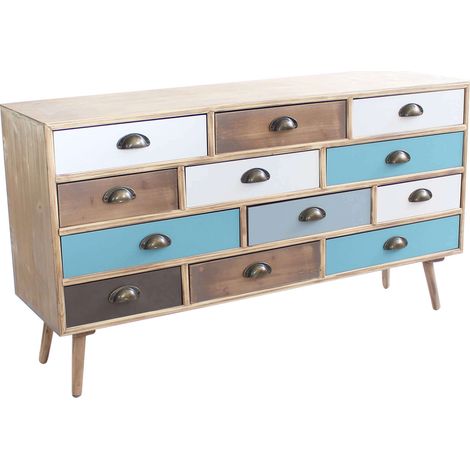 MOBILE JASPER IN LEGNO COLORATO CON 12 CASSETTI 120 X 36,5 X H67 CM (1/5)