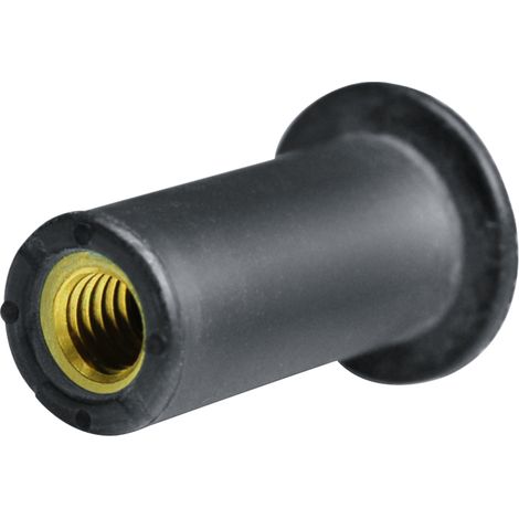 GOEBEL - 250 x Ecrous à sertir recouverts d‘ EPDM M 6 - EPDM / Laiton - Tête plate Arbre rond - Extrémité de l'arbre  ouverte - NEOPREN - 7660066060 (1/5)