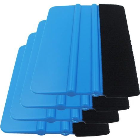 Haute Qualité Raclette avec Bord Fibre pour Voiture Vinyle Wrapping, Durable Raclette de Film de Fenêtre, Autocollant Décalque Raclette(Paquet de 4, Noir) (1/5)