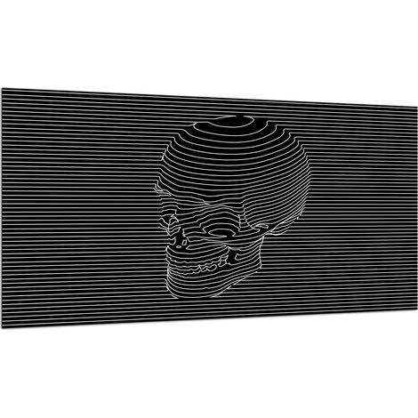 PLAQUE DE PROTECTION EN VERRE POUR CUISINIÈRE 90x52 Crâne (1/5)