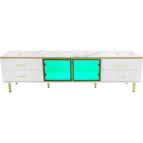 GagaMeuble TV effet marbre LED, 170 x 37 x 47, 5 cm (1/5)