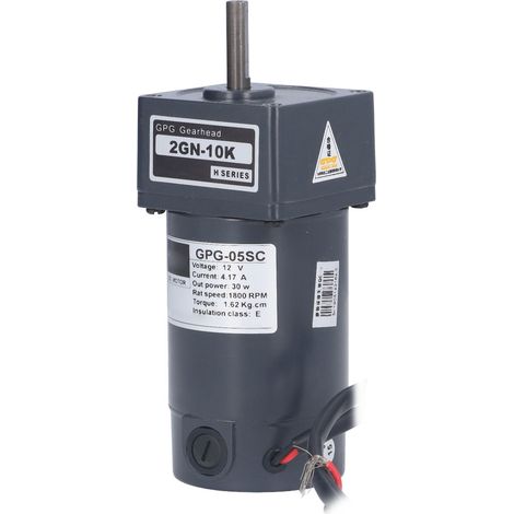 Gleichstrom-Getriebemotor, langsam drehzahlverstellbar, Mikromotor für kleines Spielzeug, Aluminiumlegierung, 30 W, 12 V, 1800 U/min, 4,17 A (1/5)