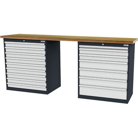 WS24 Reihenwerkbank B x T x H 2.500 x 600 x 1060 mm - WS24-100282