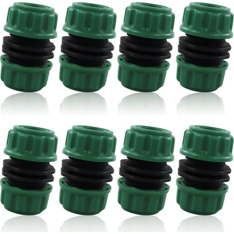 Lntyq Lot de 8 connecteurs rapides de tuyau de 1,27 cm, connecteurs d'extension en plastique pour jardin (vert) (1/4)