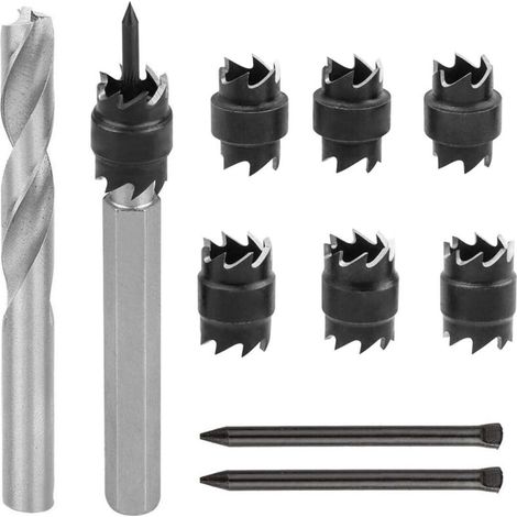 Juego de 10 brocas para soldadura por puntos HSS de 3/8" y 5/16" para soldadura por puntos, fresa de soldadura, herramienta de perforación con disolvente para perforación eléctrica automática (1/4)