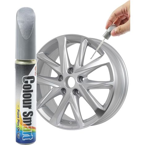Car Paint Pen, Car Touch Up Paint Pen, Tyre Paint Markers, Waterproof Tyre Marker, Suitable for Most Cars, Trucks, Microphones or SUVs (Silver) (1/4)