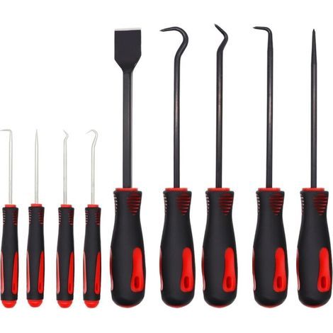 Kit d'outils de réparation automobile 9 pièces, tournevis pour joint d'huile, kit d'outils pour l'extraction de joints toriques, extracteur de joints d'huile, kit rouge 9 pièces (1/5)