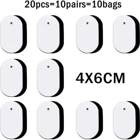 10/20 électrodes auto-adhésives de rechange pour appareil TENS en tissu non tissé, réutilisables pour la physiothérapie et le massage par coussinets 05183-AquaForge