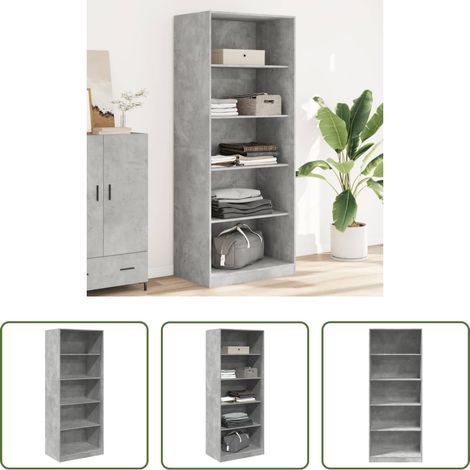 Holzwerkstoff - Kleiderschrank Betongrau 80x50x200 cm Holzwerkstoff (1/5)