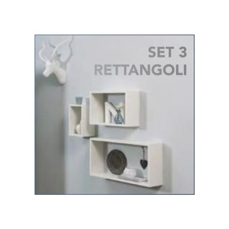 SET 3 RETTANGOLI BIANCHI 60X30X15CM