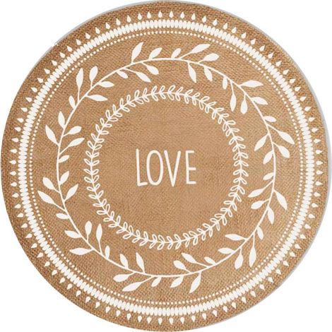 Set de table rond en toile de jute Love