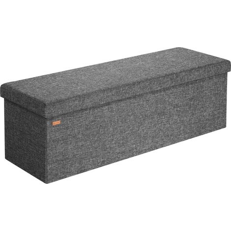 CASARIA® Foldable Ottoman Chest Bench with Padded Lid 100/131 Litres Capacity  XL - Dunkelgrau (de)