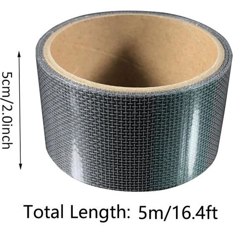 Fliegensicheres Reparaturklebeband für Türen, Fenster, Fliegengitter, Vorhänge (grau) – 5 cm x 5 m (1/4)