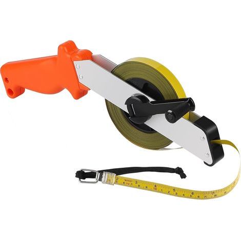 Mètre à Ruban en Acier 30m, Mètre d'Arpenteur Millimétrique, Ruban de Haute Précision avec Poignée pour Maison, Jardin, Chantier, Mesure de Grande Surface (1/5)