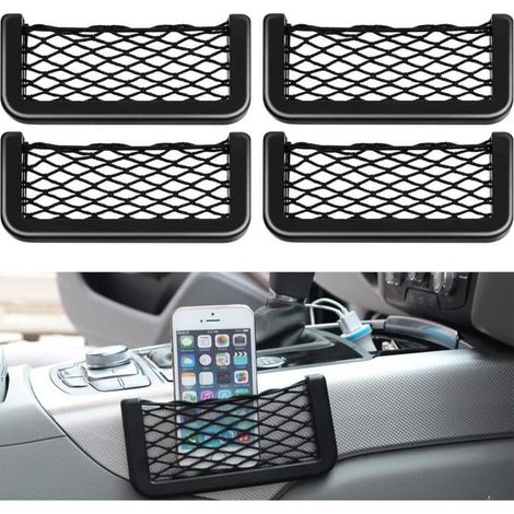 Filet de rangement - Universel - Voiture - Plastique ABS - Maille élastique - 20 x 8 cm