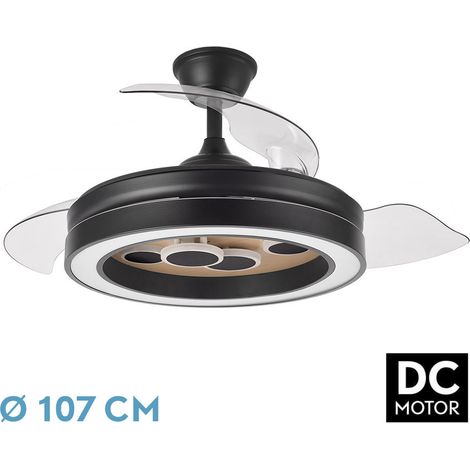 DC "Cupid" dimmbarer Deckenventilator mit Fernbedienung (55W 3CCT 4960lm) schwarz und holz (1/4)