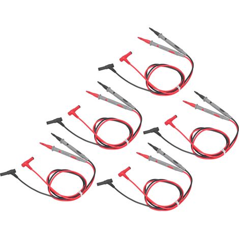 5er-Pack HC136-T 1000V 20A Universal-Multimeter-Messleitungen, vergoldete Voltmeterkabel, Bananenstecker (1/5)